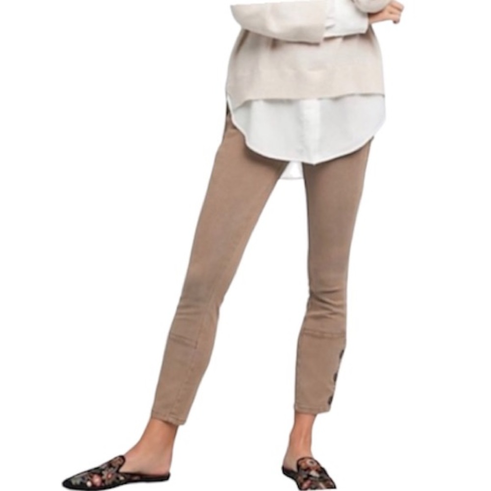 Anthropologie Utility stretch ankle button pants Size 27